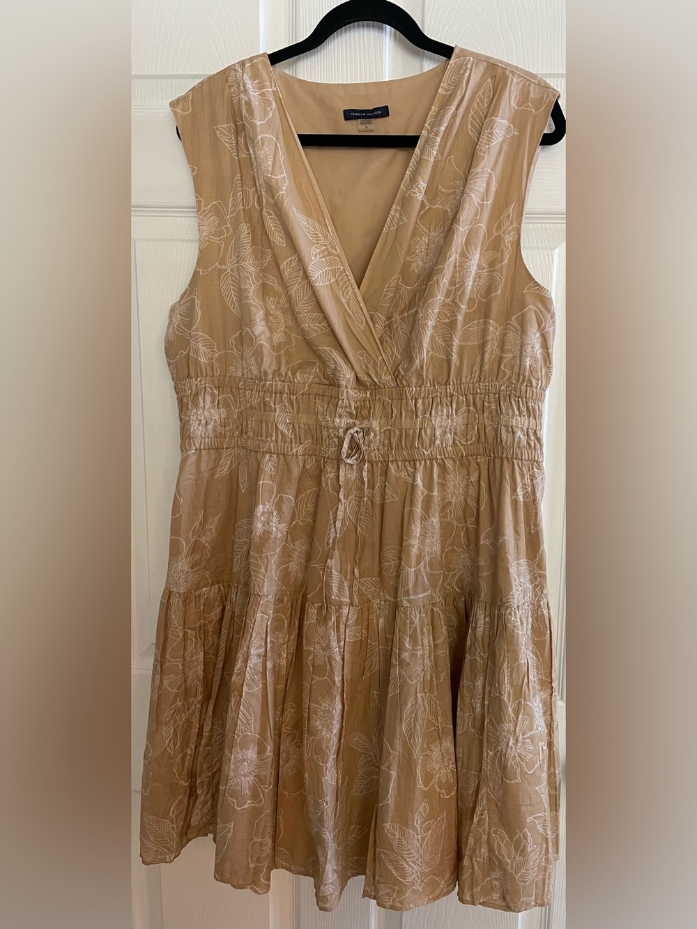 Tommy Hilfiger Tan Floral Midi Dress